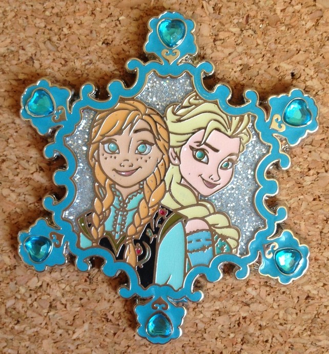 Frozen - Anna & Elsa Jeweled Snowflake Pin view 4